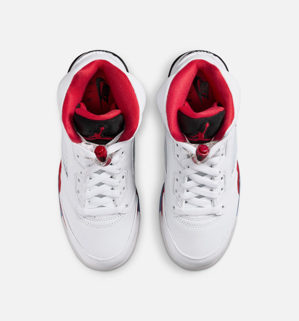 Air Jordan 5 Retro Fire Red Kids' Shoes - White/Red/Black