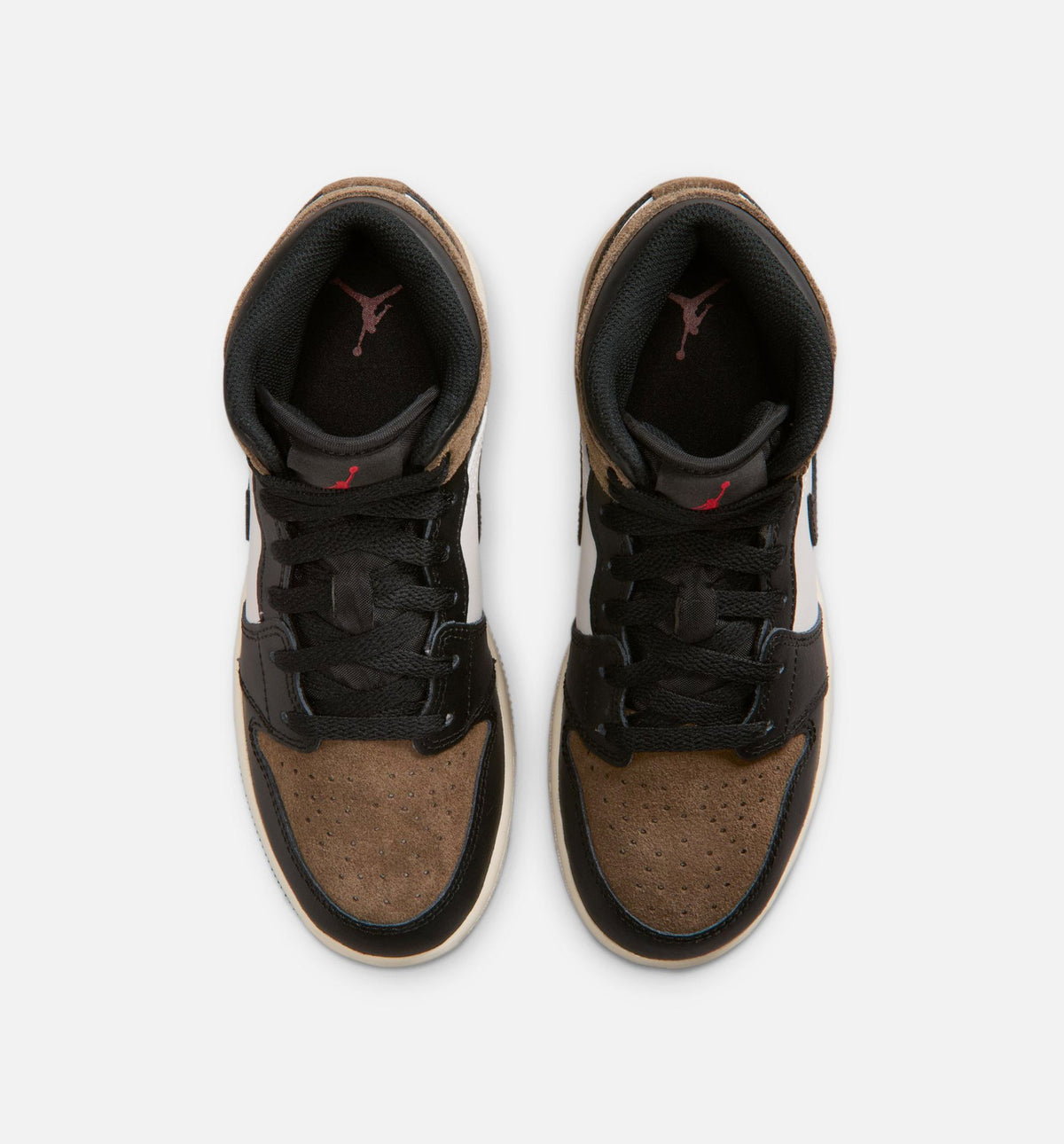 Air Jordan 1 Mid Kids' Shoes - Black/Phantom/Palomino/University Red