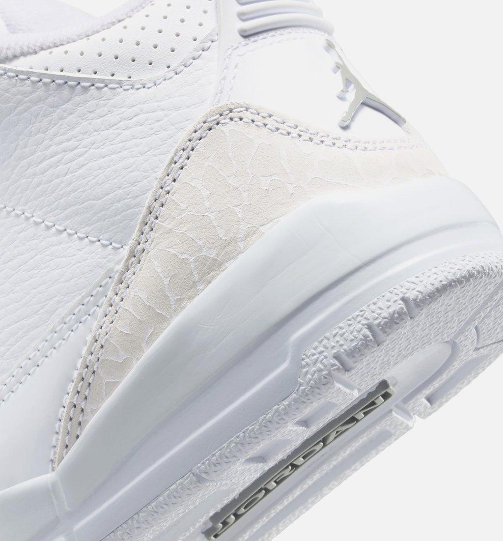 Air Jordan 3 Retro White Silver Preschool Shoes - White/Metallic Silver