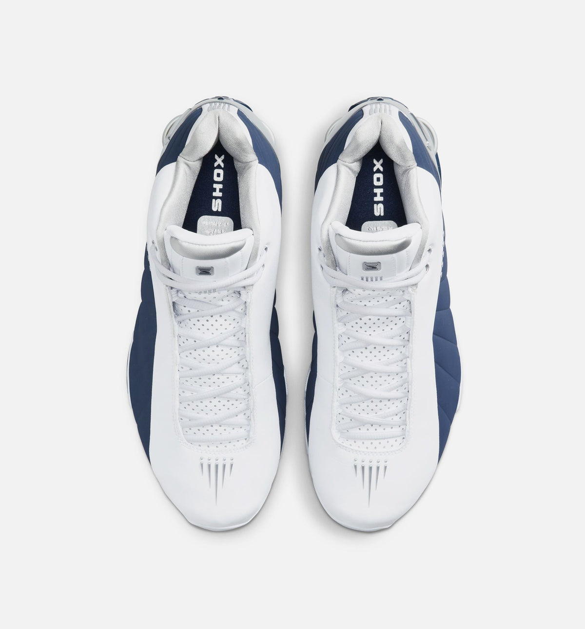 Nike Shox BB4 Olympic Men's Shoes - White/Navy/Silver