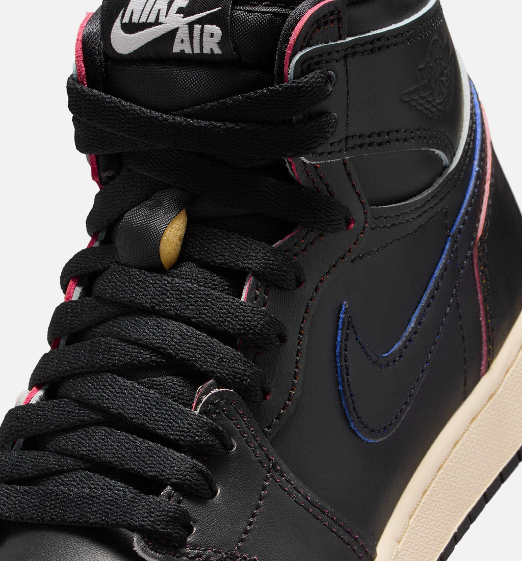 Air Jordan 1 Retro High OG Black Muslin Kids' Shoes - Black/Cream