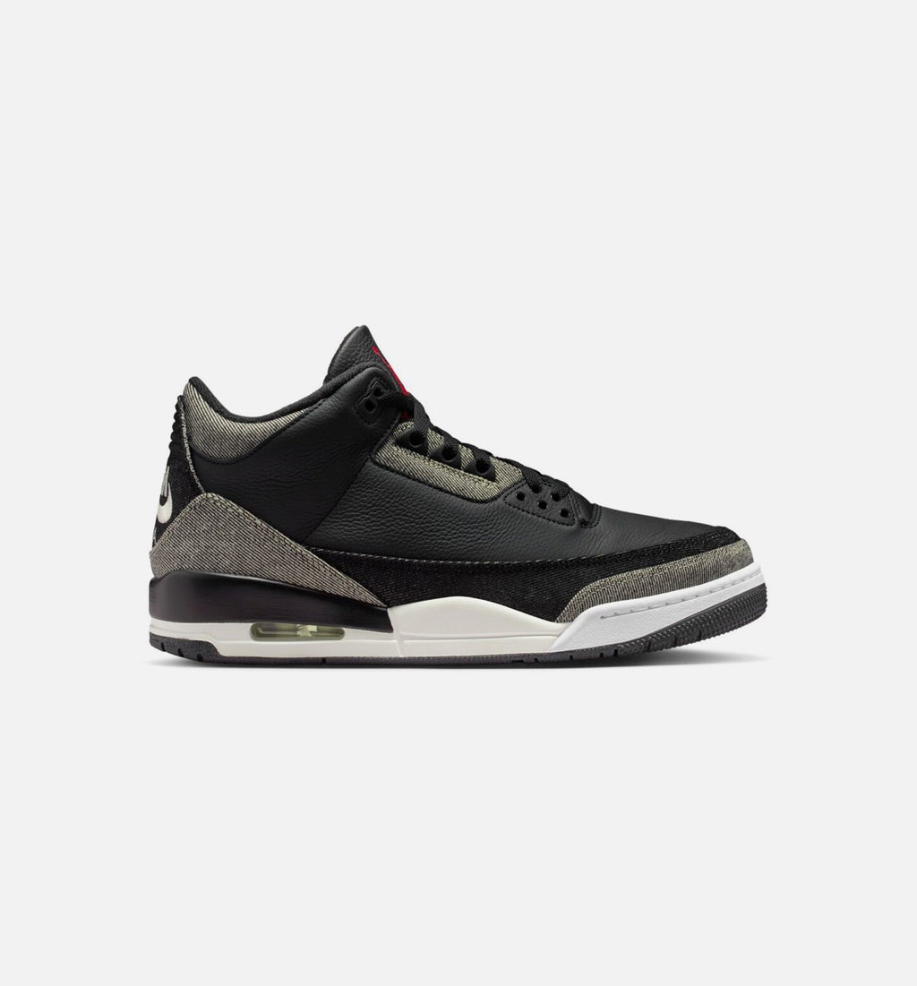 Air Jordan 3 x Levi's Black and White Men's Shoes - Denim/Black/Red
