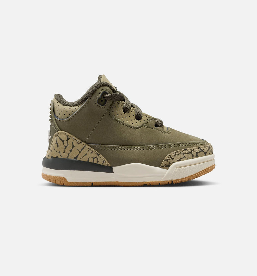Air Jordan 3 Retro Medium Olive Baby & Toddler Shoes - Olive Green/Sail