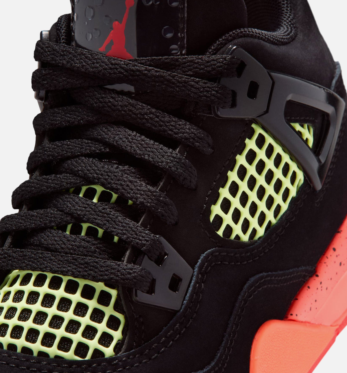 Air Jordan 4 Retro Black Infrared 23 Preschool Shoes - Black/Red/Orange