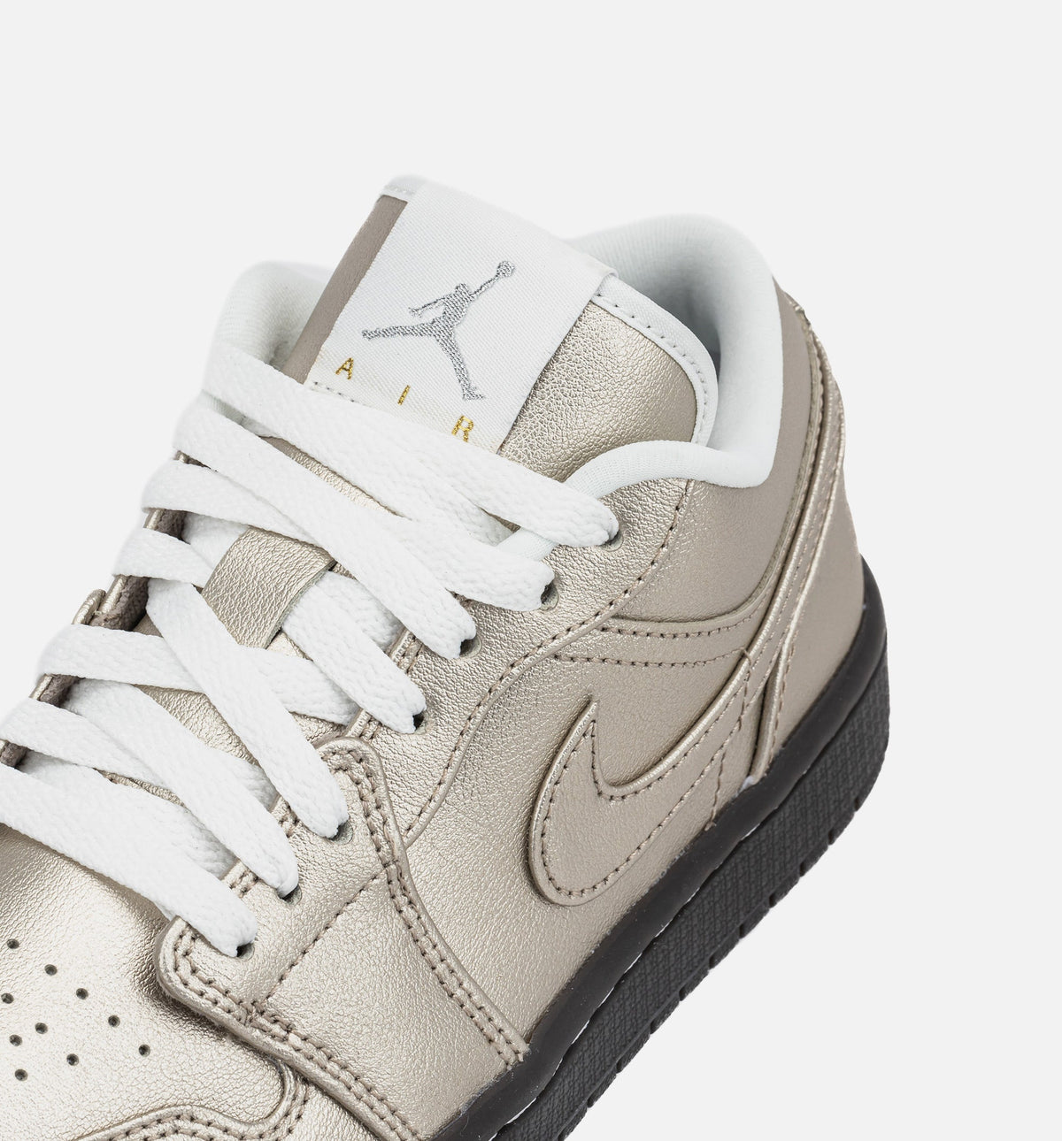 Air Jordan 1 Low SE Metallic Zinc Women's Shoes - Silver/White/Brown