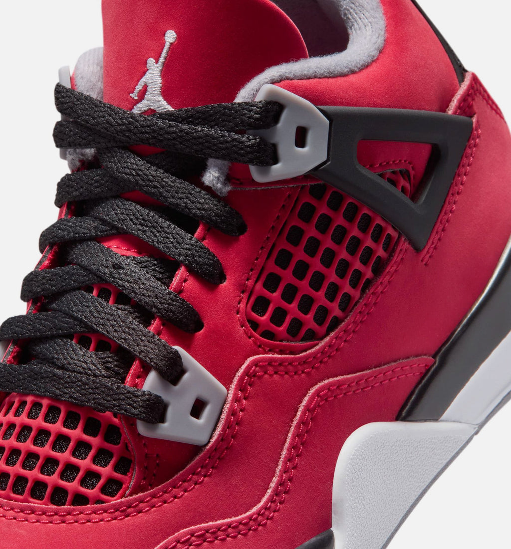Air Jordan 4 Retro Toro Bravo Preschool Shoes - Red/Grey