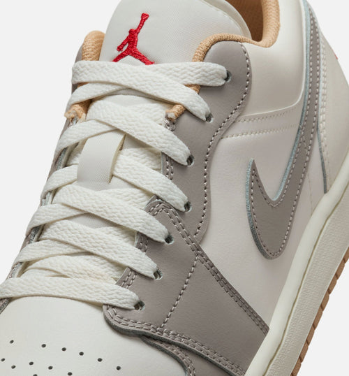Air Jordan 1 Low Sail Fire Red Men's Shoes - Sail/Red/College Grey/Hemp