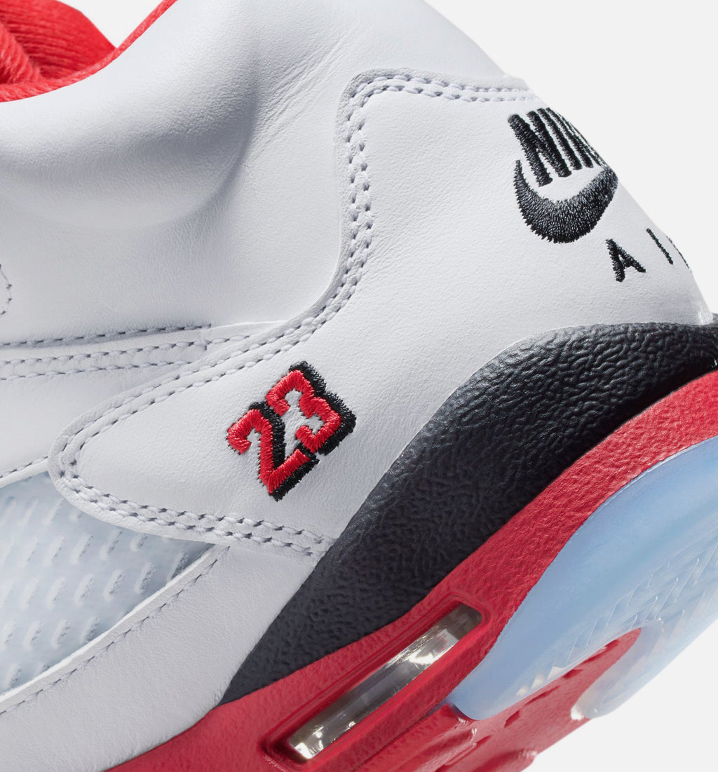 Air Jordan 5 Retro Fire Red Kids' Shoes - White/Red/Black
