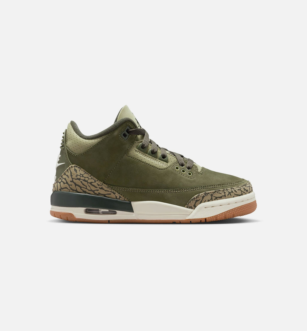 Air Jordan 3 Retro Medium Olive Kids' Shoes - Olive Green/Sail