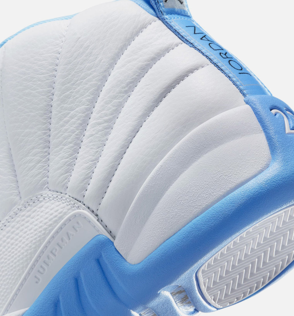 Air Jordan 12 Retro White and University Blue Men's Shoes - White/Blue