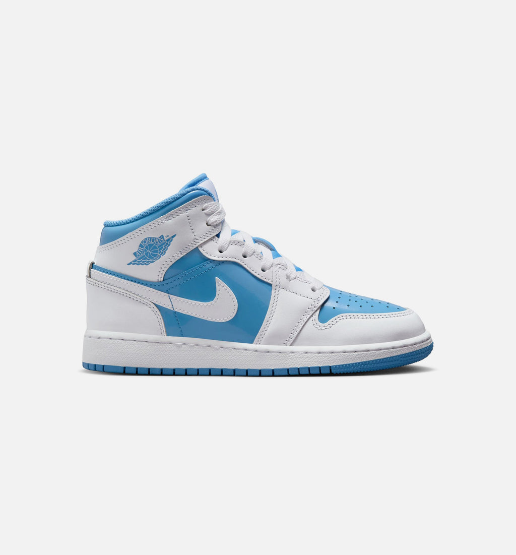 Air Jordan 1 Mid Legend Blue Kids' Shoes - White/Legend Blue