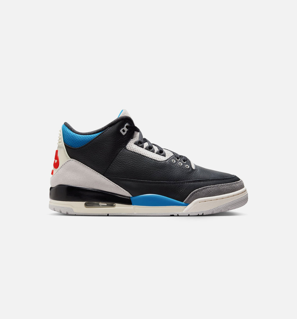 Air Jordan 3 Retro OG Rare Air Men's Shoes - Black/Chile Red/Grey