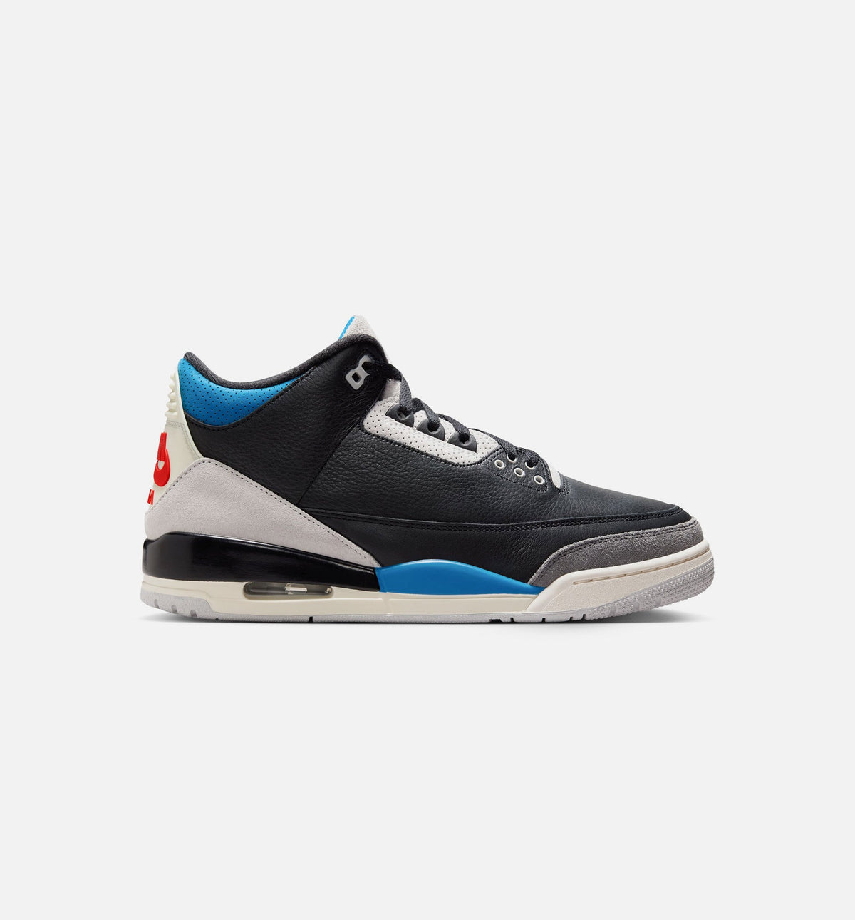 Air Jordan 3 Retro OG Rare Air Men's Shoes - Black/Chile Red/Grey