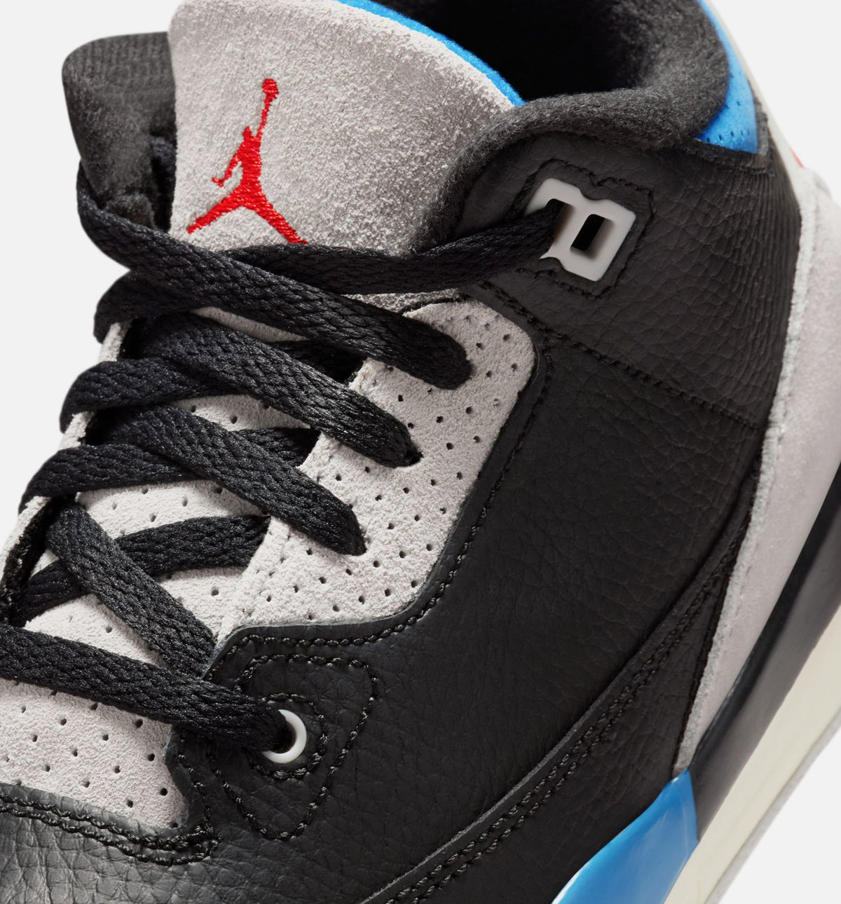 Air Jordan 3 Retro OG Rare Air Preschool Shoes - Black/Chile Red/Grey