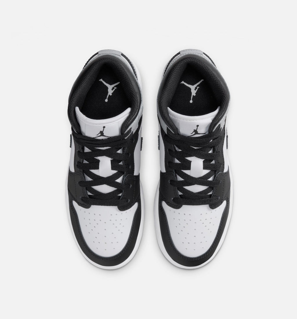 Air Jordan 1 Mid Kids' Shoes - White/Light Smoke Grey/Black