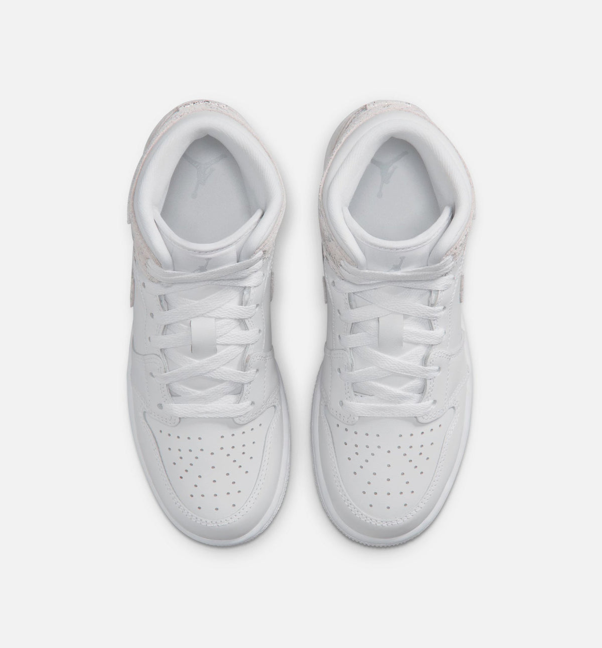 Air Jordan 1 Mid SE Kids' Shoes - White/Field Silver