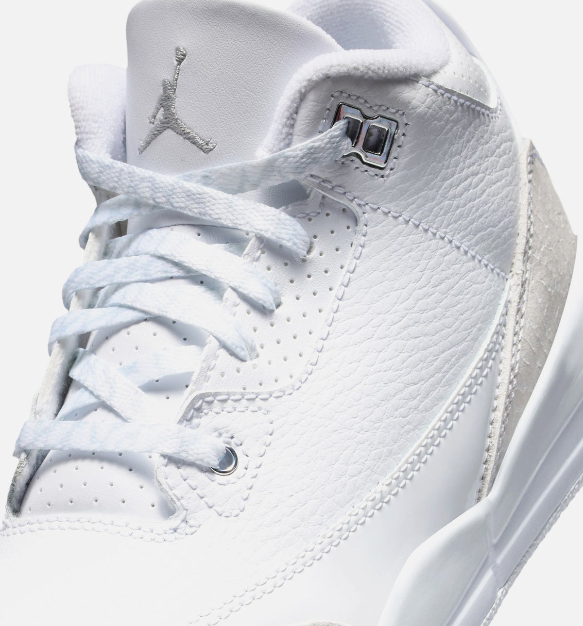 Air Jordan 3 Retro White Silver Preschool Shoes - White/Metallic Silver