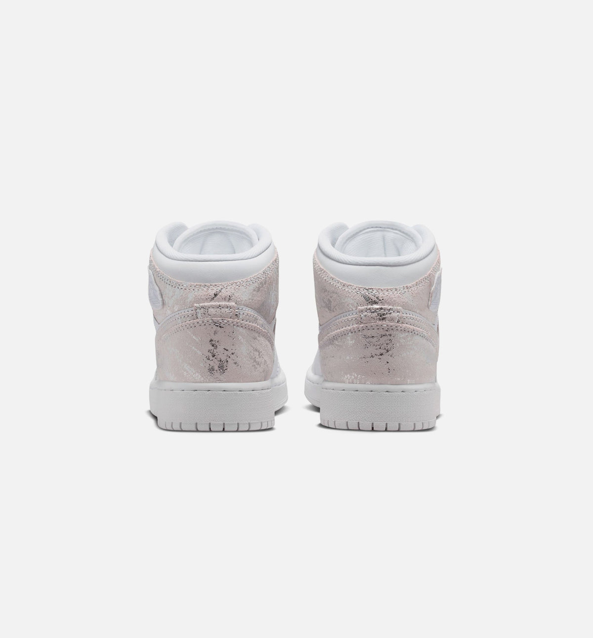 Air Jordan 1 Mid SE Kids' Shoes - White/Field Silver