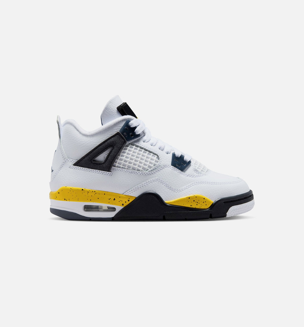 Air Jordan 4 Retro Rare Air Tour Yellow Kids' Shoes - White/Yellow/Grey
