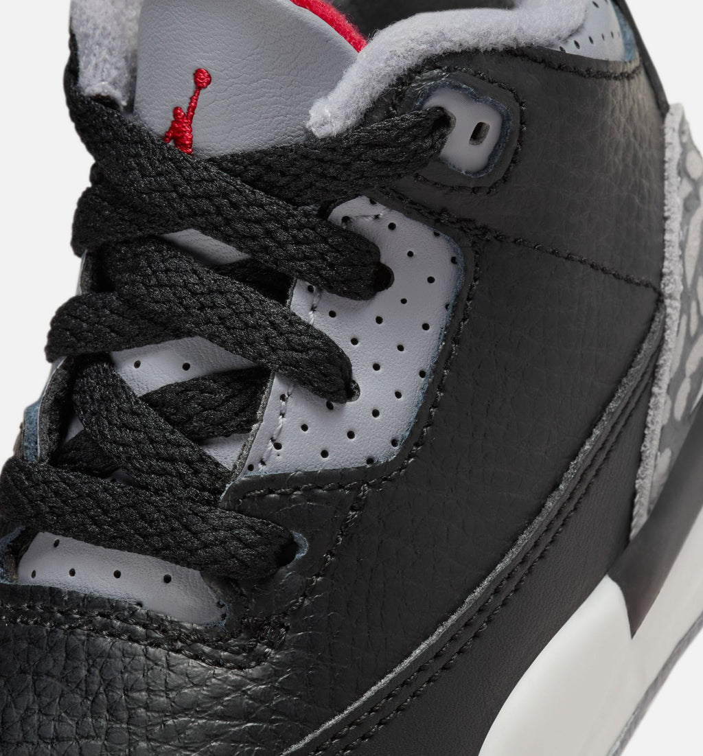 Air Jordan 3 Retro Black Cement Baby & Toddler Shoes - Black/Fire Red/Grey