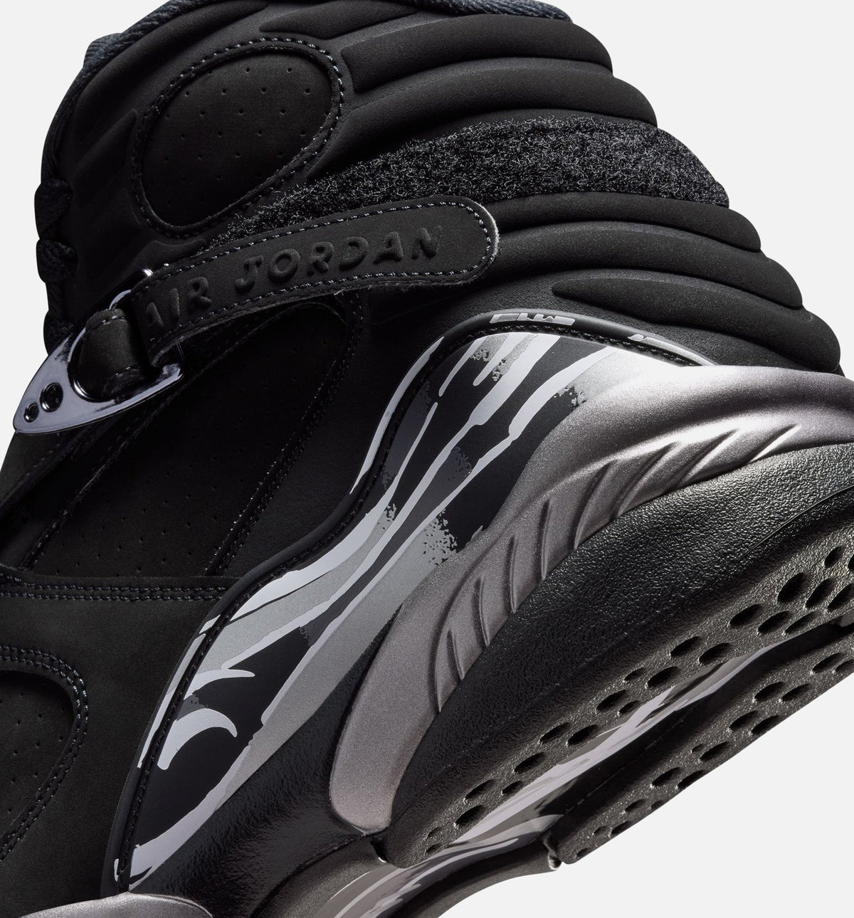 Air Jordan 8 Retro Chrome Men's Shoes - Black/White/Grey