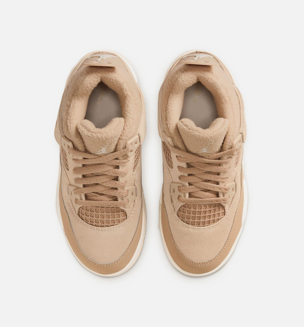 Air Jordan 4 Retro Cozy Girl Preschool Shoes - Tan/Cream