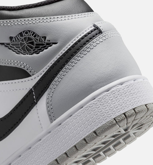 Air Jordan 1 Mid Kids' Shoes - White/Light Smoke Grey/Black
