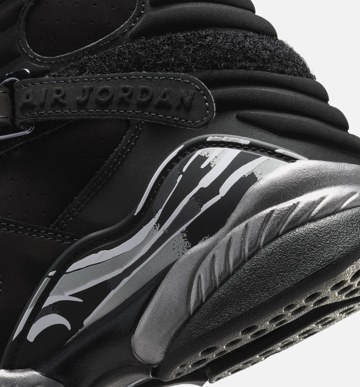 Air Jordan 8 Retro Chrome Kids' Shoes - Black/White/Grey