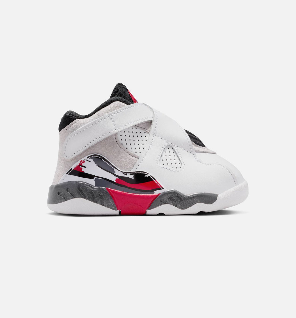 Air Jordan 8 Retro White and True Red Baby & Toddler Shoes - White/Red