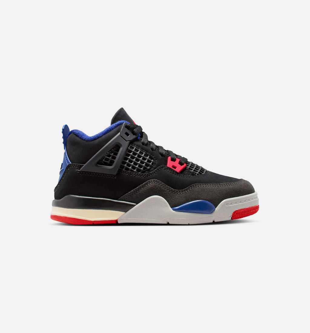 Air Jordan 4 Retro Rare Air Preschool Shoes - Black/Red/Blue