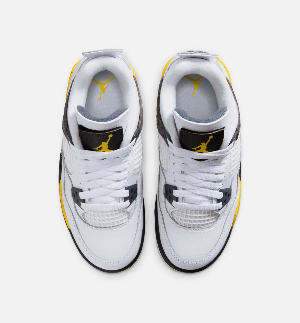 Air Jordan 4 Retro Rare Air Tour Yellow Kids' Shoes - White/Yellow/Grey