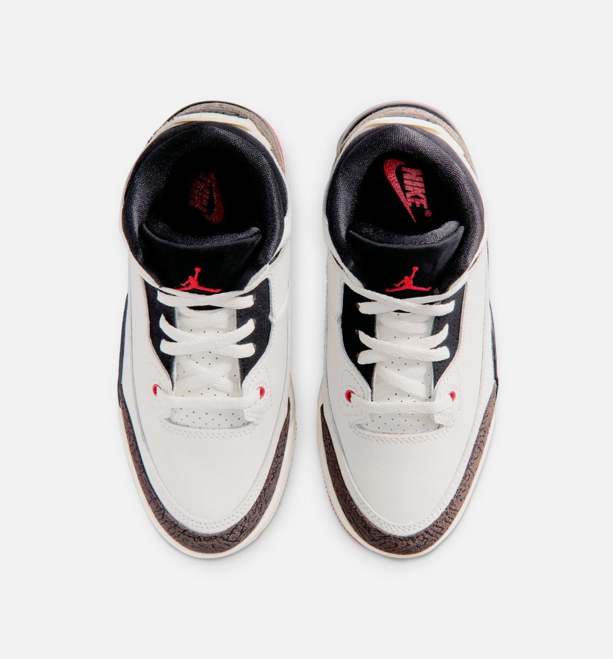 Air Jordan 3 Retro Sail and University Red Preschool Shoes - Sail/Black/Red