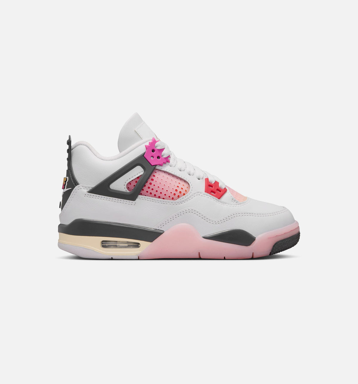 Air Jordan 4 Retro Comic Kids' Shoes - Off White/Pink/Grey