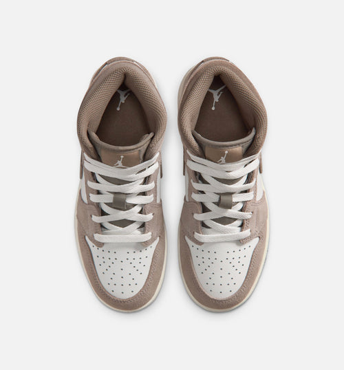 Air Jordan 1 Mid Enigma Stone Kids' Shoes - Stone/Olive Grey/Summit White