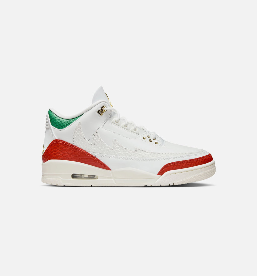 Air Jordan 3 Retro El Vuelo Men's Shoes - White/Green/Red/Gold