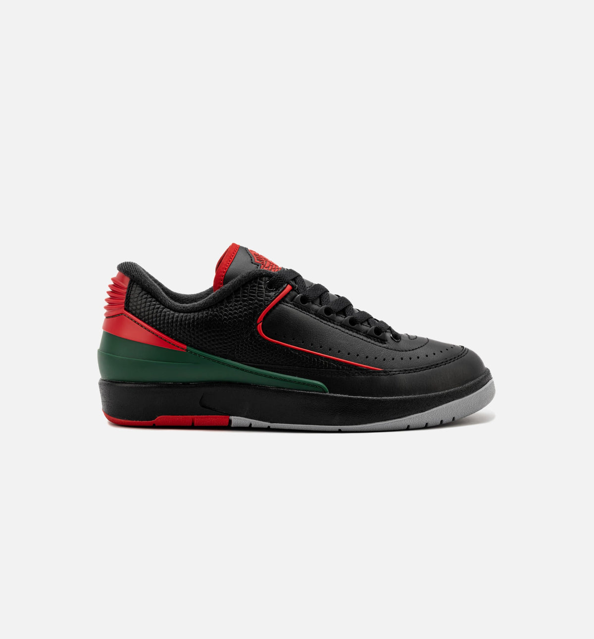 Air Jordan 2 Retro Low Christmas Kids' Shoes - Black/Fire Red/Grey