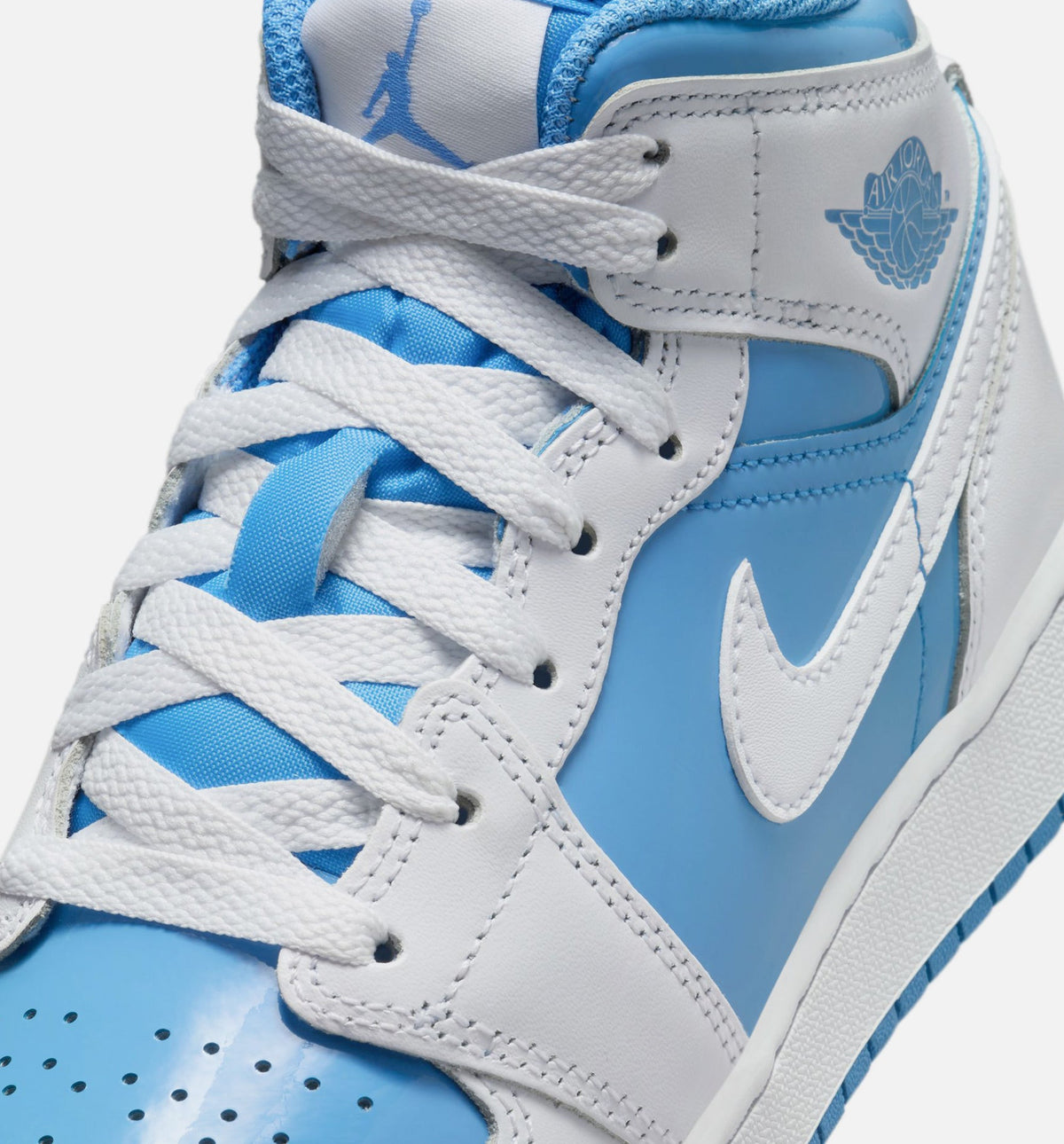 Air Jordan 1 Mid Legend Blue Kids' Shoes - White/Legend Blue