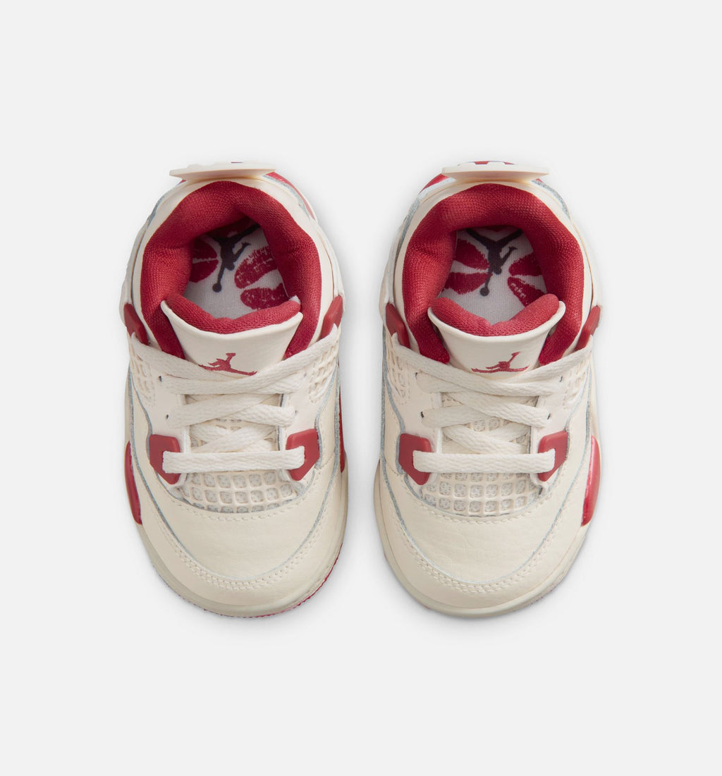 Air Jordan 4 Retro Valentine's Day Baby & Toddler Shoes - Ivory/Red