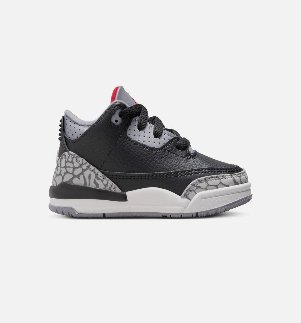 Air Jordan 3 Retro Black Cement Baby & Toddler Shoes - Black/Fire Red/Grey