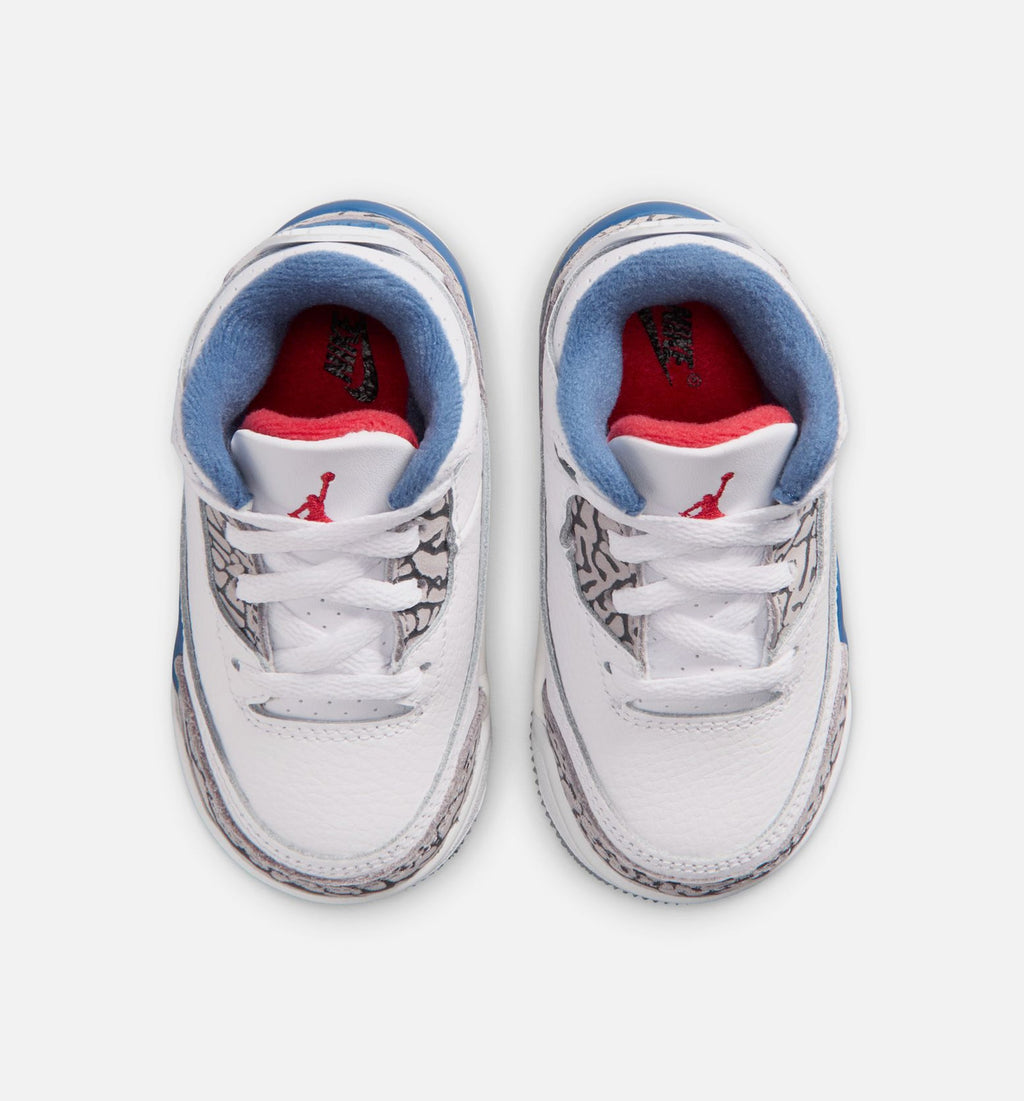 Air Jordan 3 Retro OG True Blue Baby & Toddler Shoes - White/Blue/Red