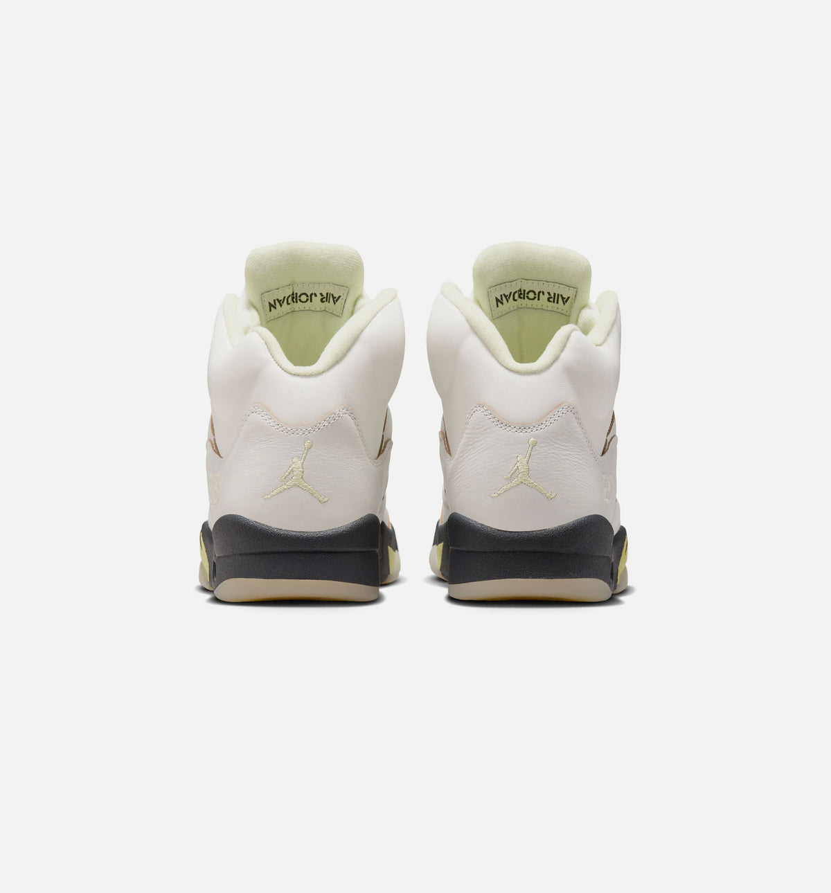Air Jordan 5 Retro Luminous Green and Sail Women's Shoes - Sail/Green