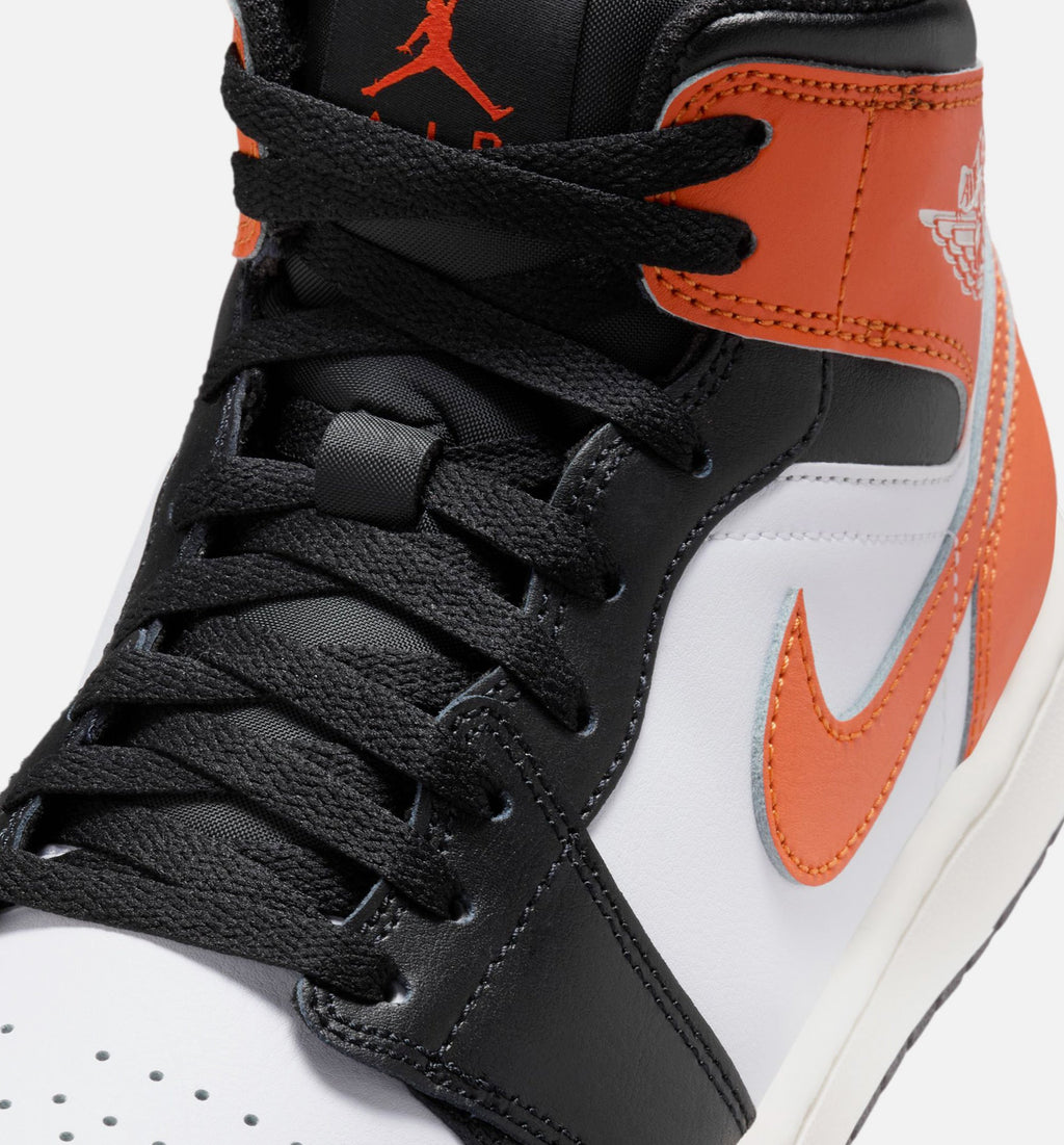 Air Jordan 1 Mid Starfish Men's Shoes - Orange/White/Sail/Black