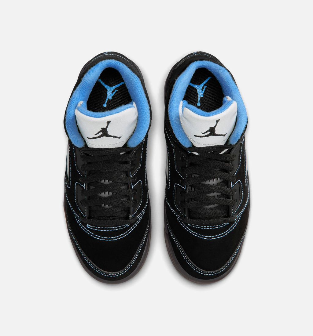 Air Jordan 5 Retro Black Carolina Preschool Shoes - Black/Blue