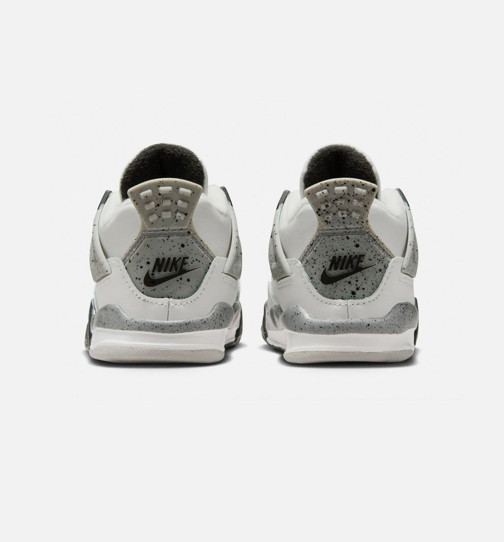Air Jordan 4 Retro White Cement Baby & Toddler Shoes - White/Grey/Red