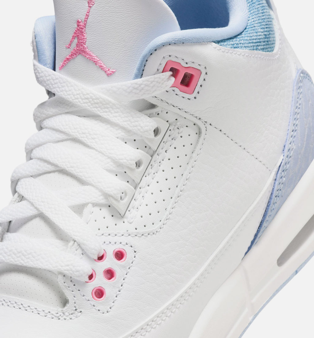 Air Jordan 3 Retro Cobalt Bliss Kids' Shoes - White/Blue/Pink
