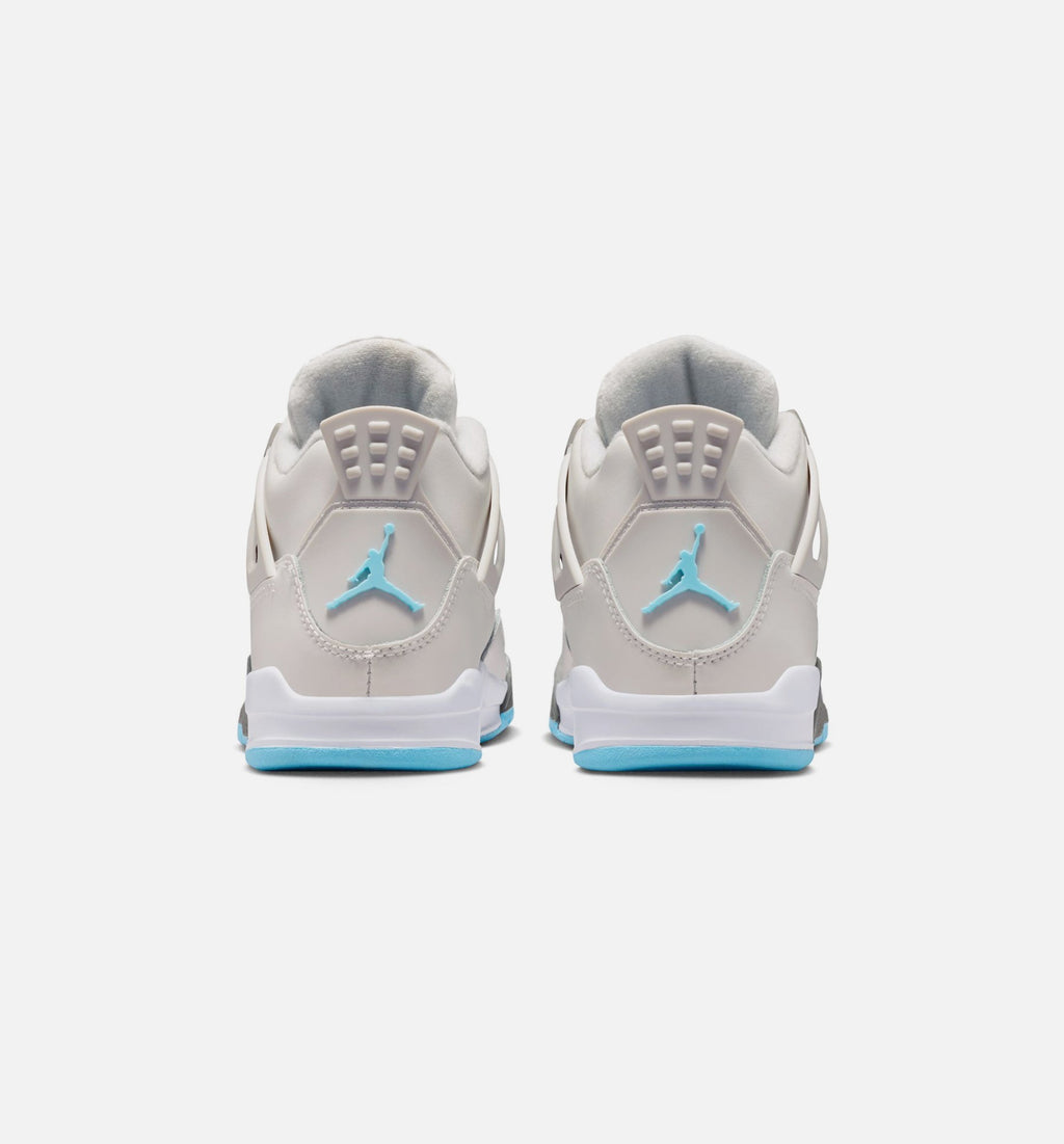 Air Jordan 4 Retro Blue Chill Preschool Shoes - Grey/Ice Blue