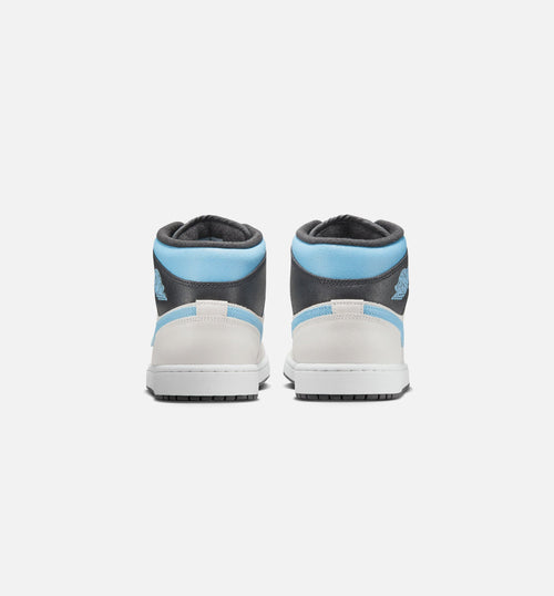 Air Jordan 1 Mid SE Blue Chill Men's Shoes - White/Blue/Black