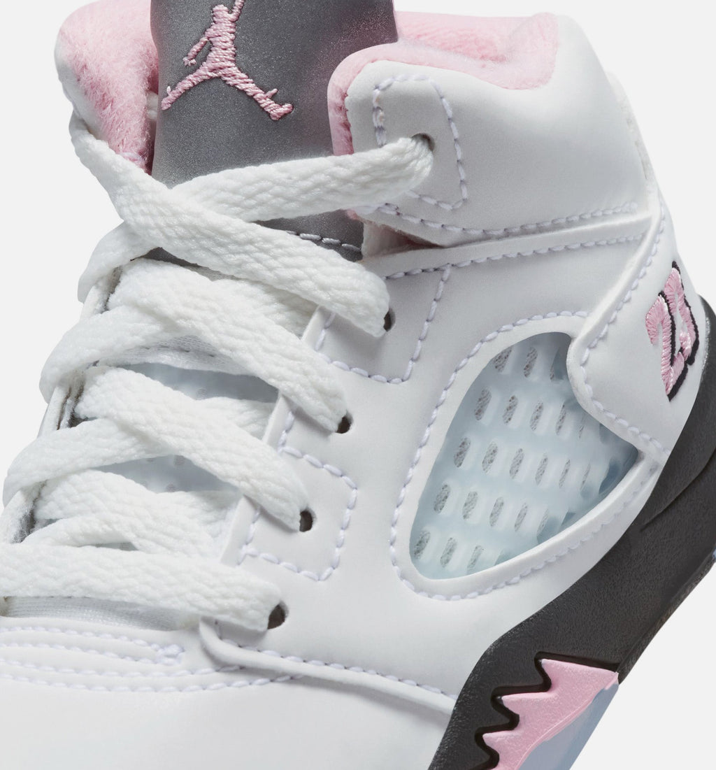 Air Jordan 5 Retro Medium Soft Pink Baby & Toddler Shoes - White/Pink