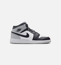 Air Jordan 1 Mid Kids' Shoes - White/Light Smoke Grey/Black