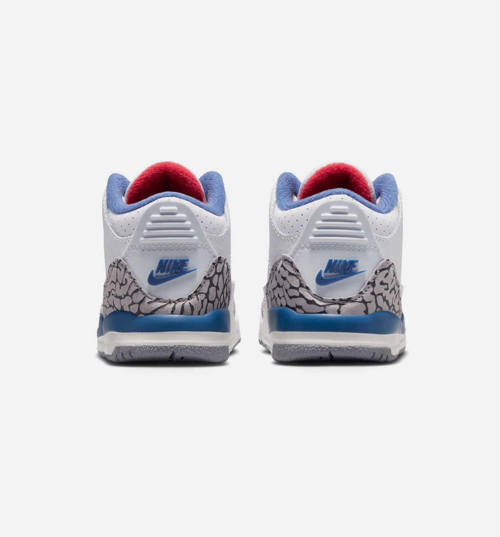 Air Jordan 3 Retro OG True Blue Baby & Toddler Shoes - White/Blue/Red